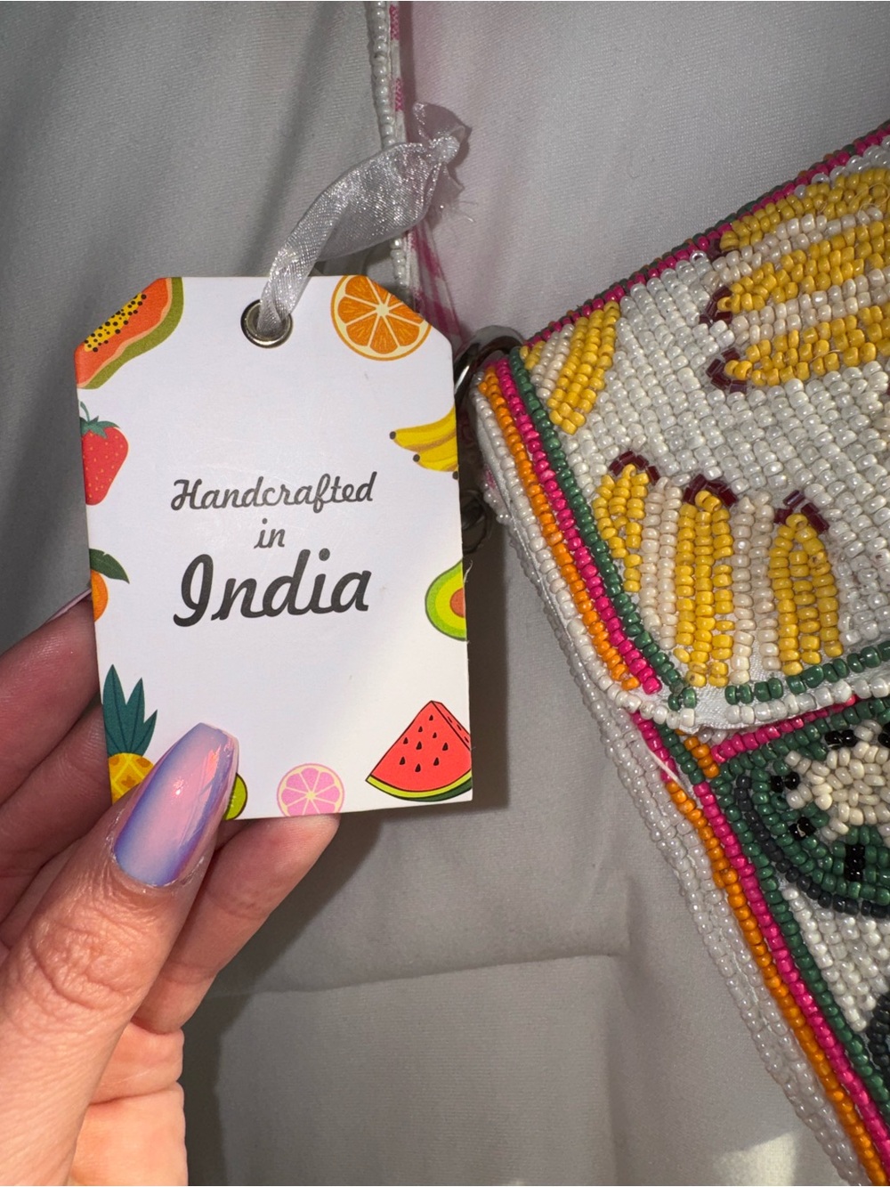 Fruit Beaded Bag Handmade in India New With Tags - Picture 12 of 13